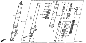 CBR900RE Вилка передней оси