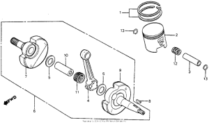 CR125R Crankshaft + piston 81-82
