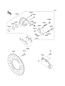 EX250 Задний тормоз
