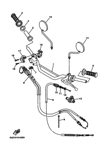 TW200E Рулевой рычаг и кабель