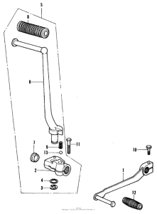 CB350 Kick arm + change pedal