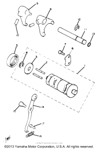 PW80E Shift cam - fork