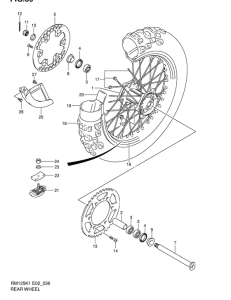 RM125 Rear wheel complete assy