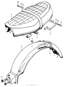 CB125S Seat + rear fender