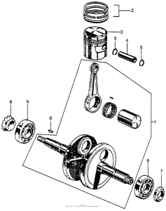 S65 Коленчатый вал и поршни
