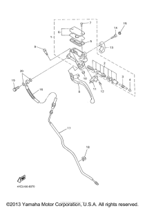 XVZ1300LTM Главный тормозной цилиндр