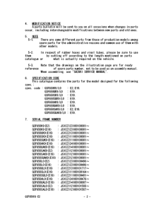 GSF650S (ABS) Catalog preface