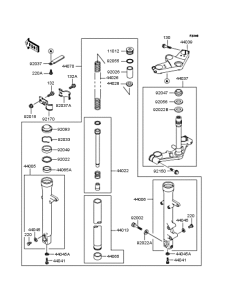 EX250 Передняя вилка