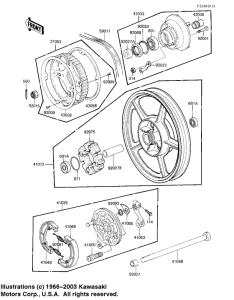 EX305 Rear wheel / hub / brake / belt