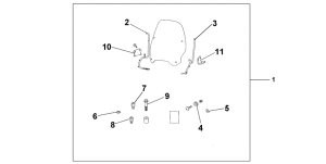 PES150 Windshield excl knuckle guards