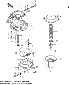 KZ400 Детали карбюратора