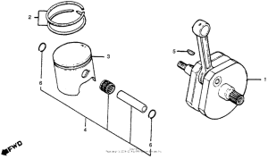 CR250R Коленчатый вал и поршни