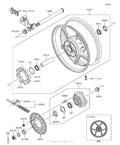 ZX636 Заднее колесо и цепь