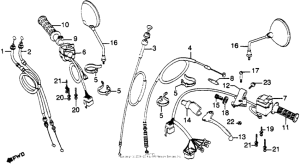 CB900 Handle lever + switch + cable