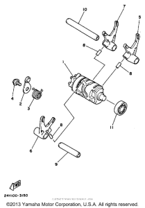 YZ490T Shift cam-fork