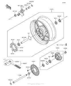 ZX1000 Заднее колесо и цепь