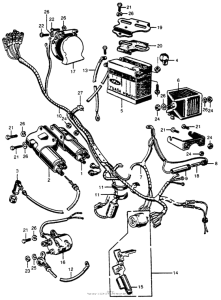 CB77 Wire harness + battery