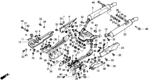 GL1500 Exhaust muffler except se