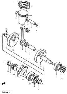 TS50 Piston - crankshaft