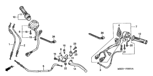 CB600F21 Handle lever / switch /  cable