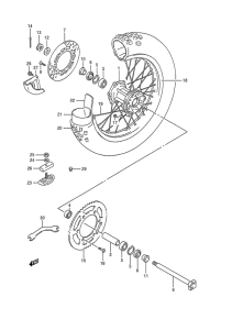 RM250 Rear wheel complete assy
