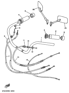 XV1100 Steering handle. cable