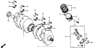 CB750 Коленчатый вал и поршни