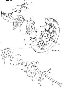 GSX400 Rear wheel complete assy