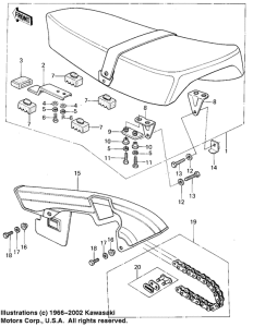 KL250 Seat / chain cover / chain
