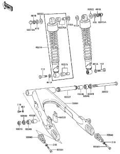 KZ750 CSR Swing arm / shock absorbers