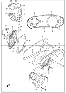 UC150 Crankcase cover ass`y  (v
