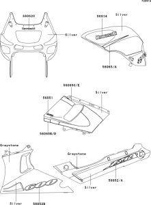 ZX600 Decals(silver / graystone)