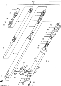 GSX750 Передняя вилка