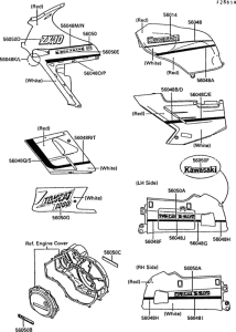 ZX1000 Decals(red / white)(zx1000-b1)