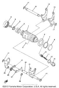 DT250F Shift cam - fork