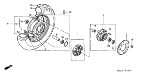 VT750C Rear wheel complete assy