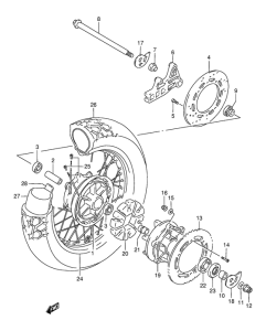 DR800 Rear wheel complete assy
