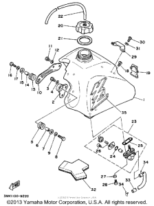 YZ80W (Motocross) Топливный бак