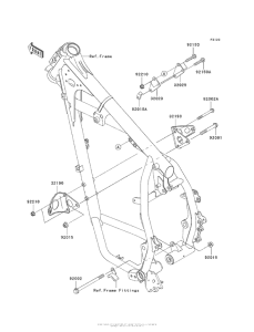 KL650 Крепление двигателя