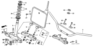 CR250R Handle pipe / top bridge /  steering stem