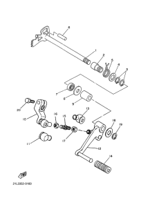 SR250 Eje de cambio. pedal