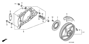 SH150 Rear wheel / swingarm