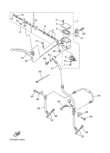TDM850 Главный тормозной цилиндр