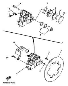TT250R Задний суппорт
