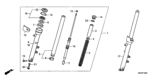 CBF1000S Вилка передней оси
