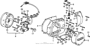 XL350 Left crankcase cover + alternator