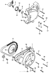 CB360 Left crankcase cover + starting chain