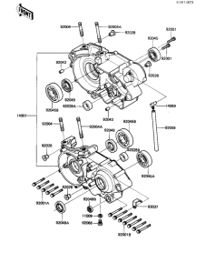 KX500 Картер двигателя
