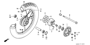CA125 Rear wheel complete assy