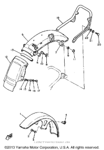XS650SH Крыло переднее и задние
